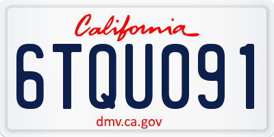 CA license plate 6TQU091