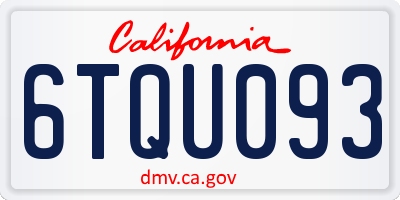 CA license plate 6TQU093