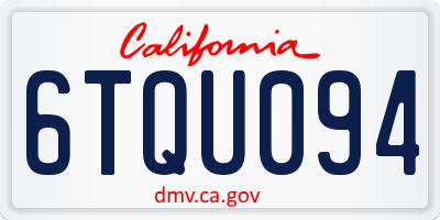 CA license plate 6TQU094