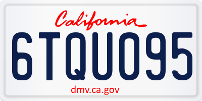 CA license plate 6TQU095