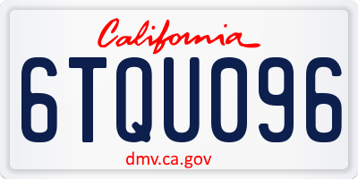 CA license plate 6TQU096