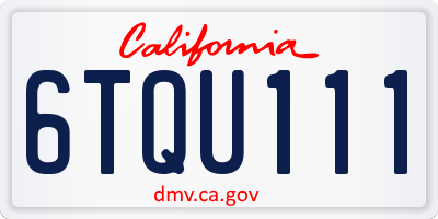 CA license plate 6TQU111