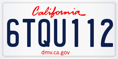 CA license plate 6TQU112