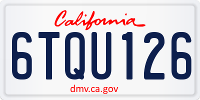 CA license plate 6TQU126