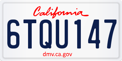 CA license plate 6TQU147