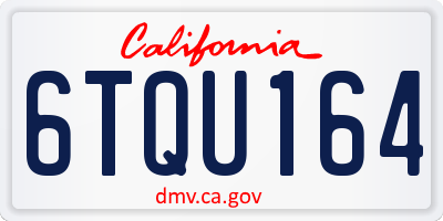 CA license plate 6TQU164