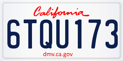 CA license plate 6TQU173