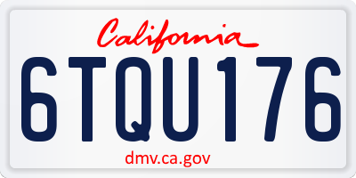 CA license plate 6TQU176