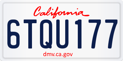 CA license plate 6TQU177