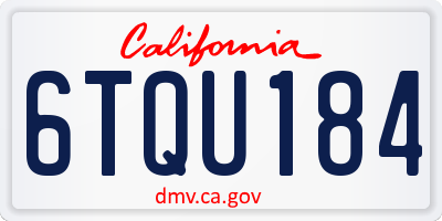 CA license plate 6TQU184
