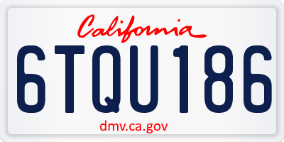 CA license plate 6TQU186