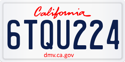 CA license plate 6TQU224