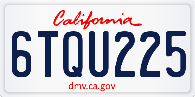 CA license plate 6TQU225