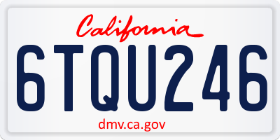 CA license plate 6TQU246