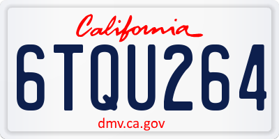 CA license plate 6TQU264