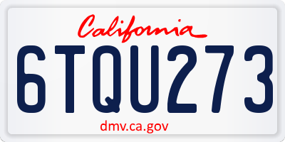 CA license plate 6TQU273