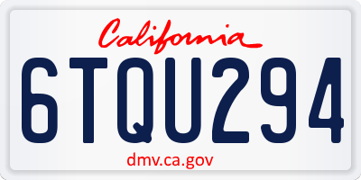 CA license plate 6TQU294