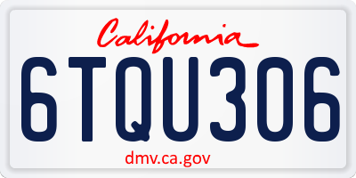 CA license plate 6TQU306