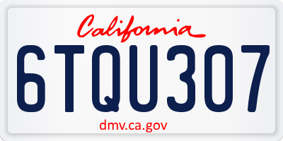 CA license plate 6TQU307
