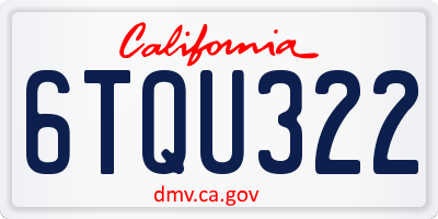 CA license plate 6TQU322