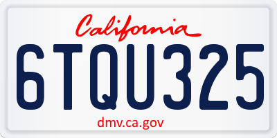 CA license plate 6TQU325