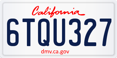 CA license plate 6TQU327