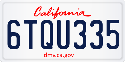 CA license plate 6TQU335