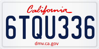 CA license plate 6TQU336