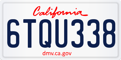 CA license plate 6TQU338