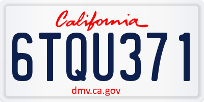 CA license plate 6TQU371