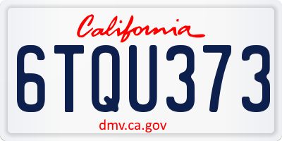 CA license plate 6TQU373
