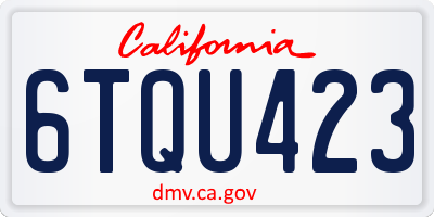 CA license plate 6TQU423