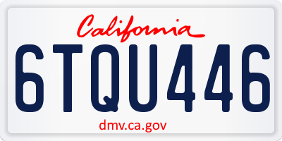 CA license plate 6TQU446