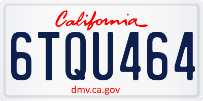 CA license plate 6TQU464