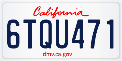 CA license plate 6TQU471