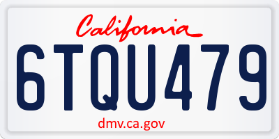 CA license plate 6TQU479