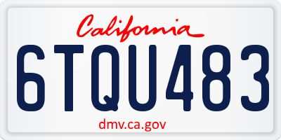 CA license plate 6TQU483