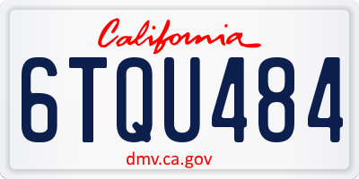 CA license plate 6TQU484