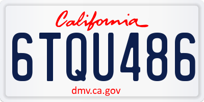 CA license plate 6TQU486