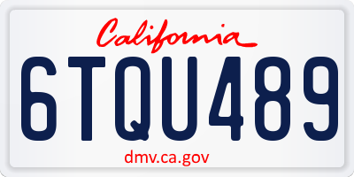 CA license plate 6TQU489