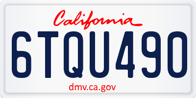 CA license plate 6TQU490