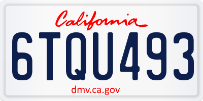 CA license plate 6TQU493