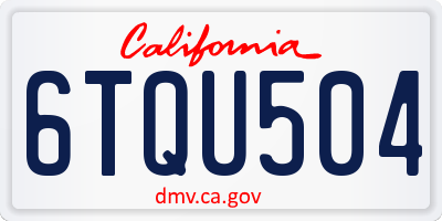 CA license plate 6TQU504