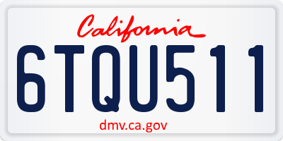 CA license plate 6TQU511