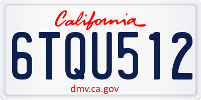 CA license plate 6TQU512