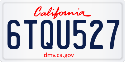 CA license plate 6TQU527