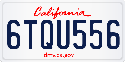 CA license plate 6TQU556