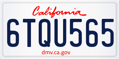 CA license plate 6TQU565