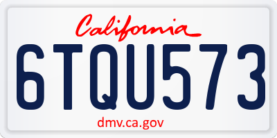 CA license plate 6TQU573