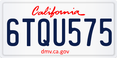CA license plate 6TQU575